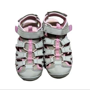Girls' Afton Hiking Sandals - Cat & Jack Light Gray & pink